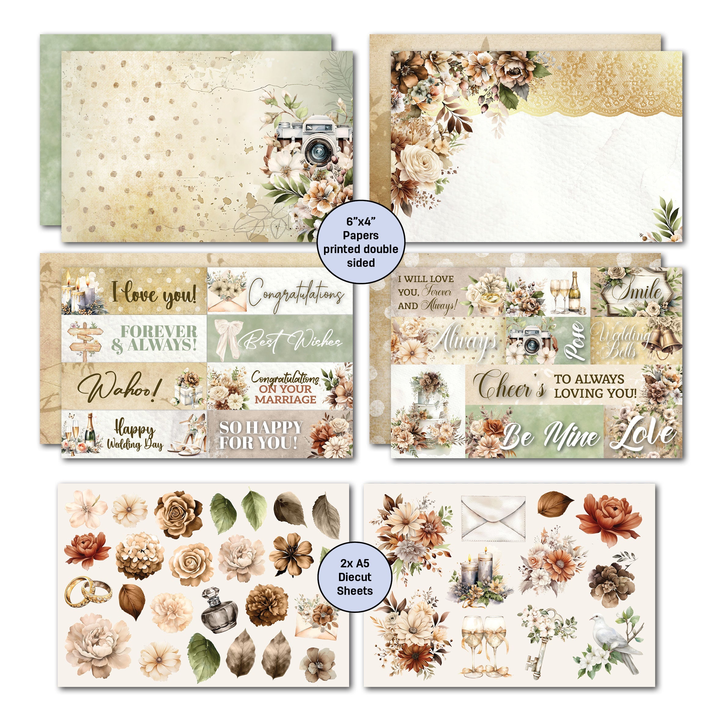 3Quarter Designs Wedded Bliss 6x4 Card Pack