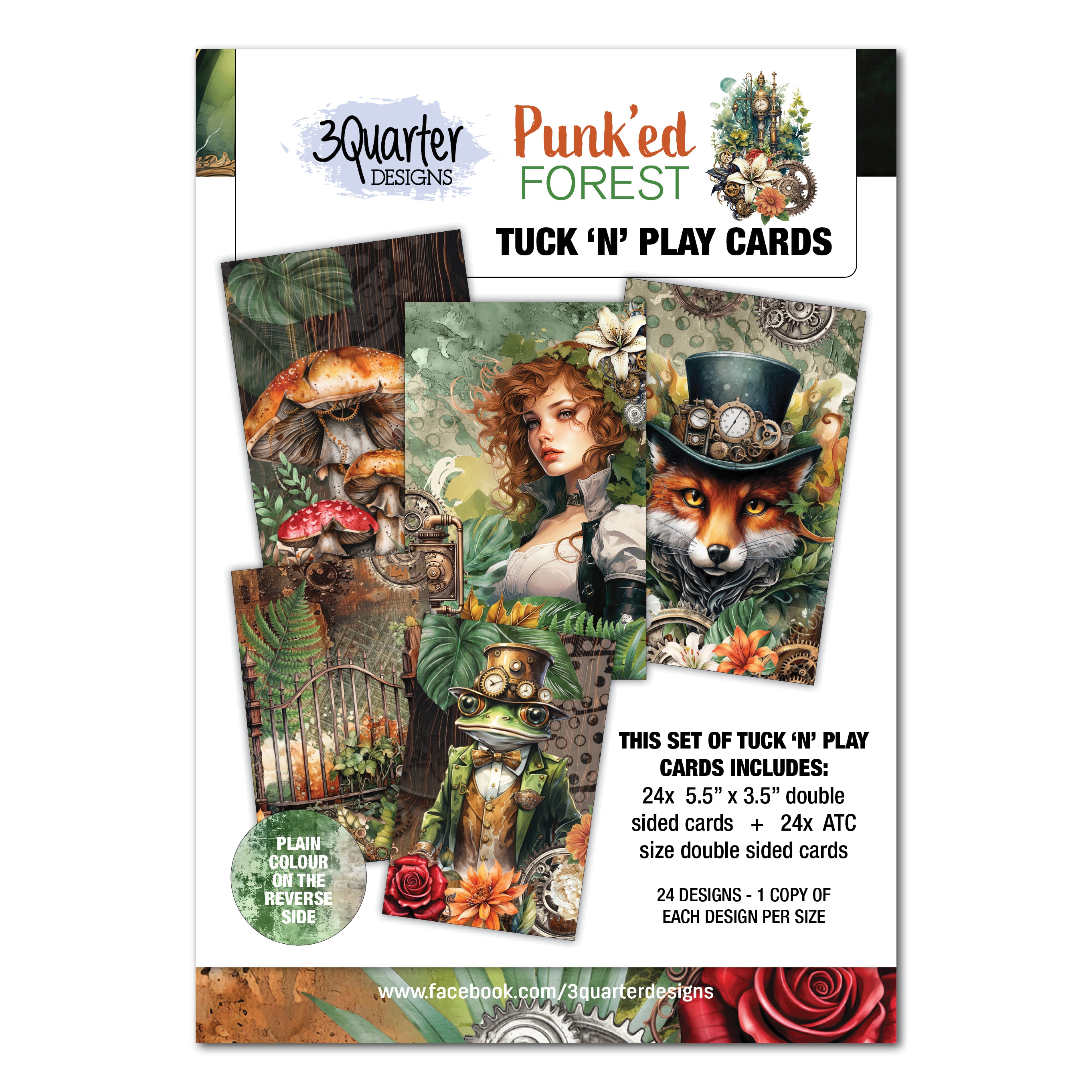 3Quarter Designs Punk'ed Forest - Tuck N Play Cards