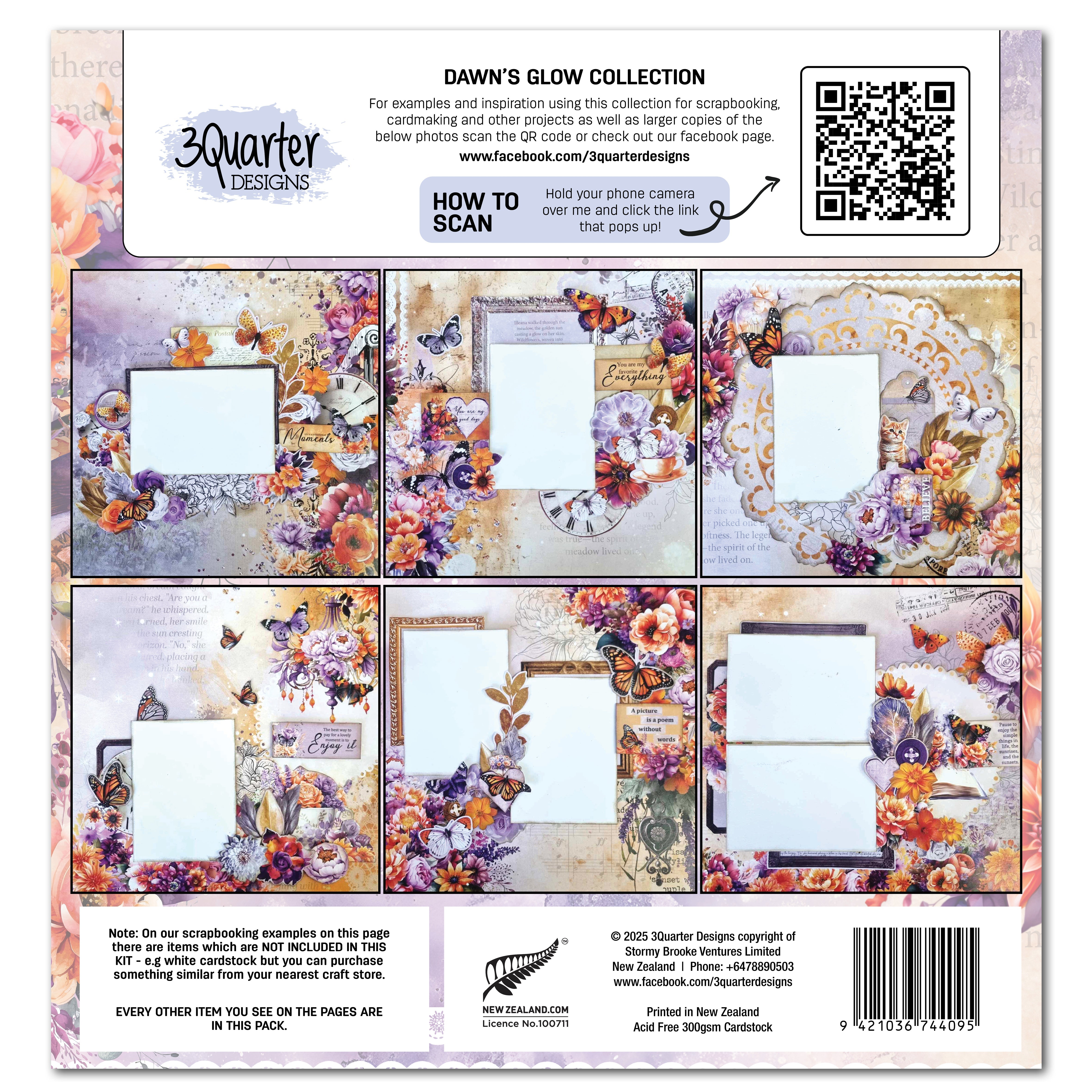 3Quarter Designs Dawns Glow 12x12 Design Paper & Diecuts Set