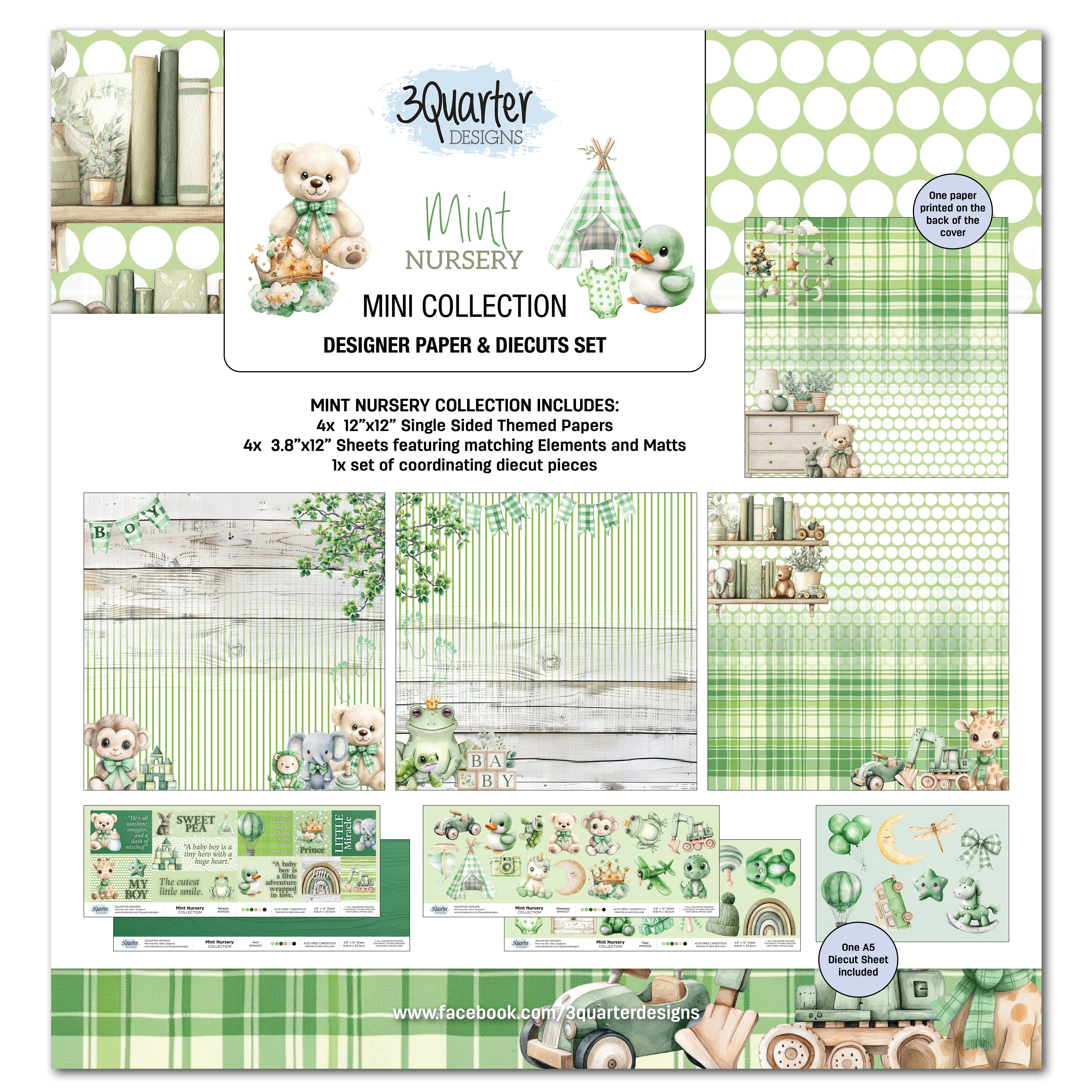 3Quarter Designs Mint Nursery Mini 12x12 Collection