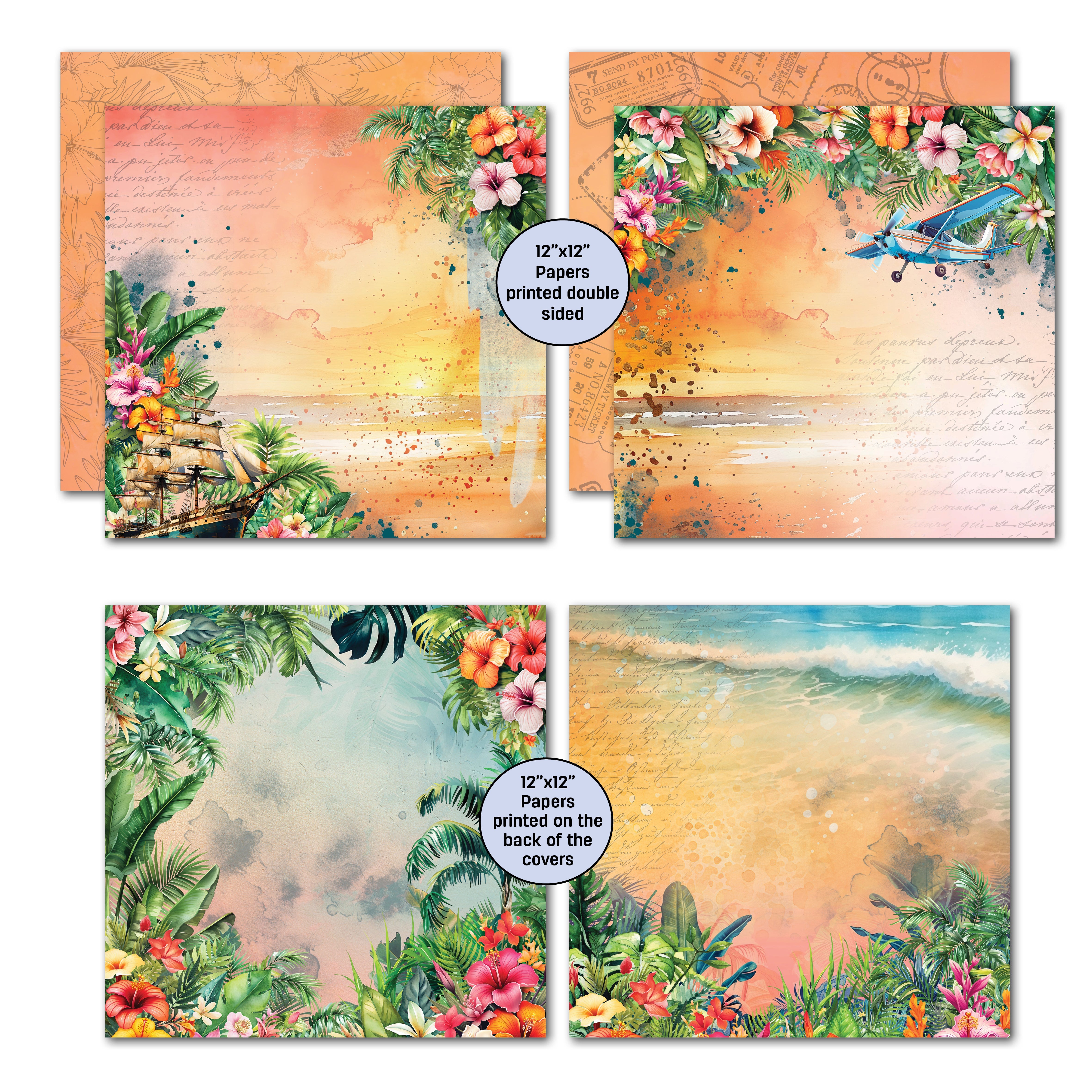 3Quarter Designs Tropic Excursion 12x12 Design Paper & Diecuts Set