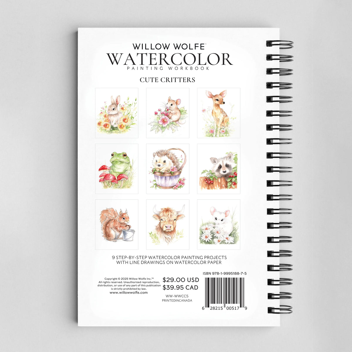 Willow Wolfe - Watercolor Workbook: Cute Critters by Willow Wolfe