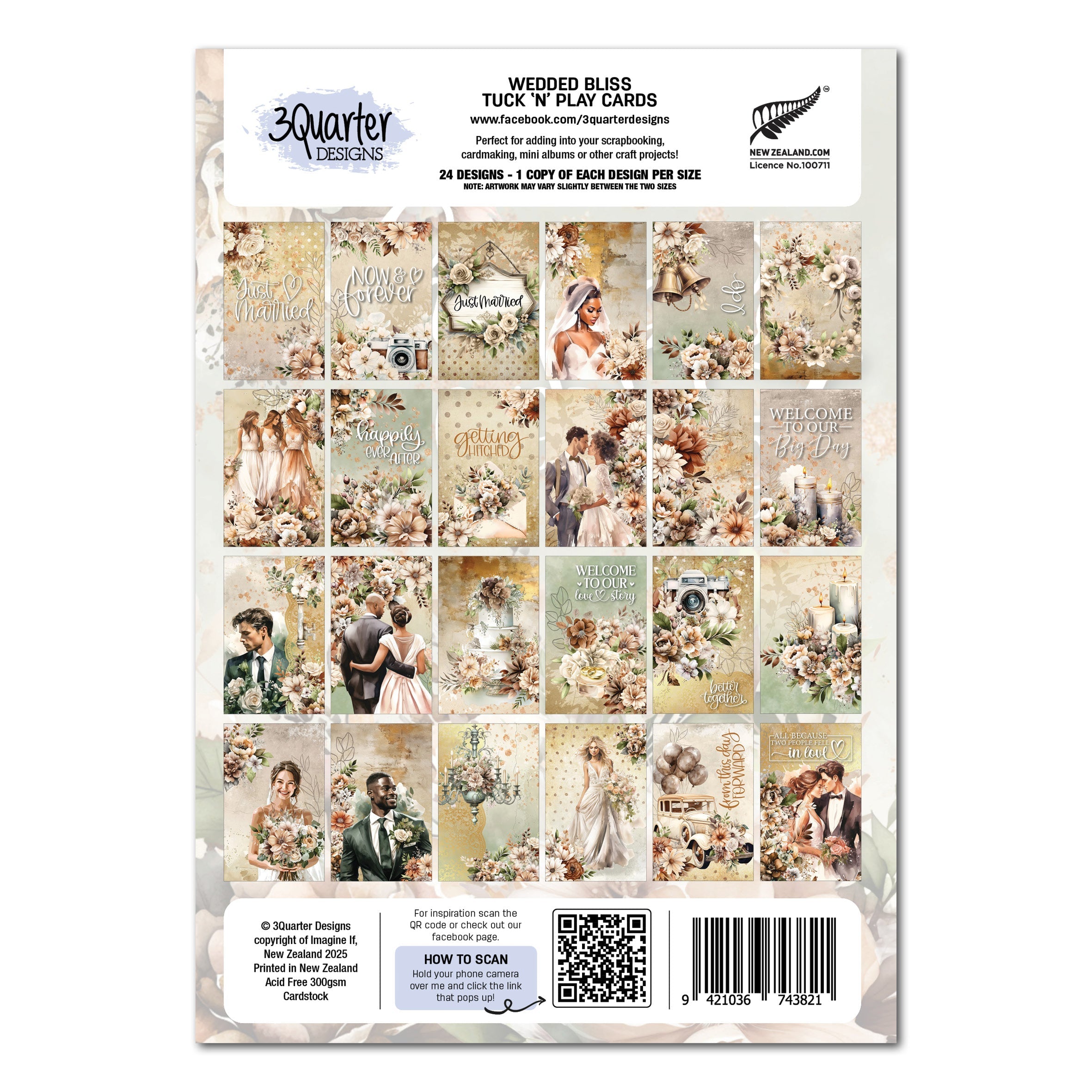 3Quarter Designs Wedded Bliss - Tuck N Play Cards