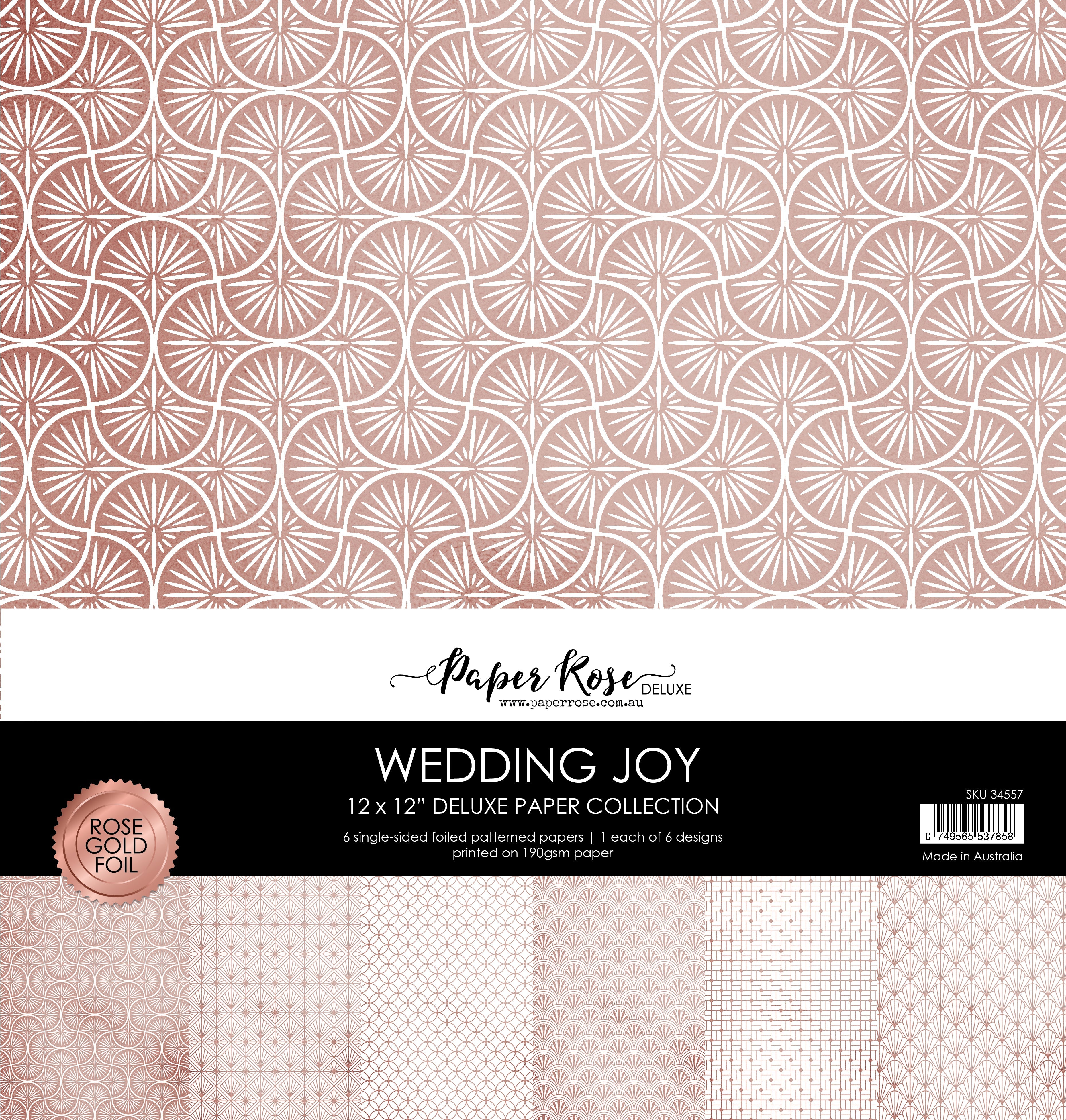 Wedding Joy Foil Rose Gold 12x12 Paper Collection 34557