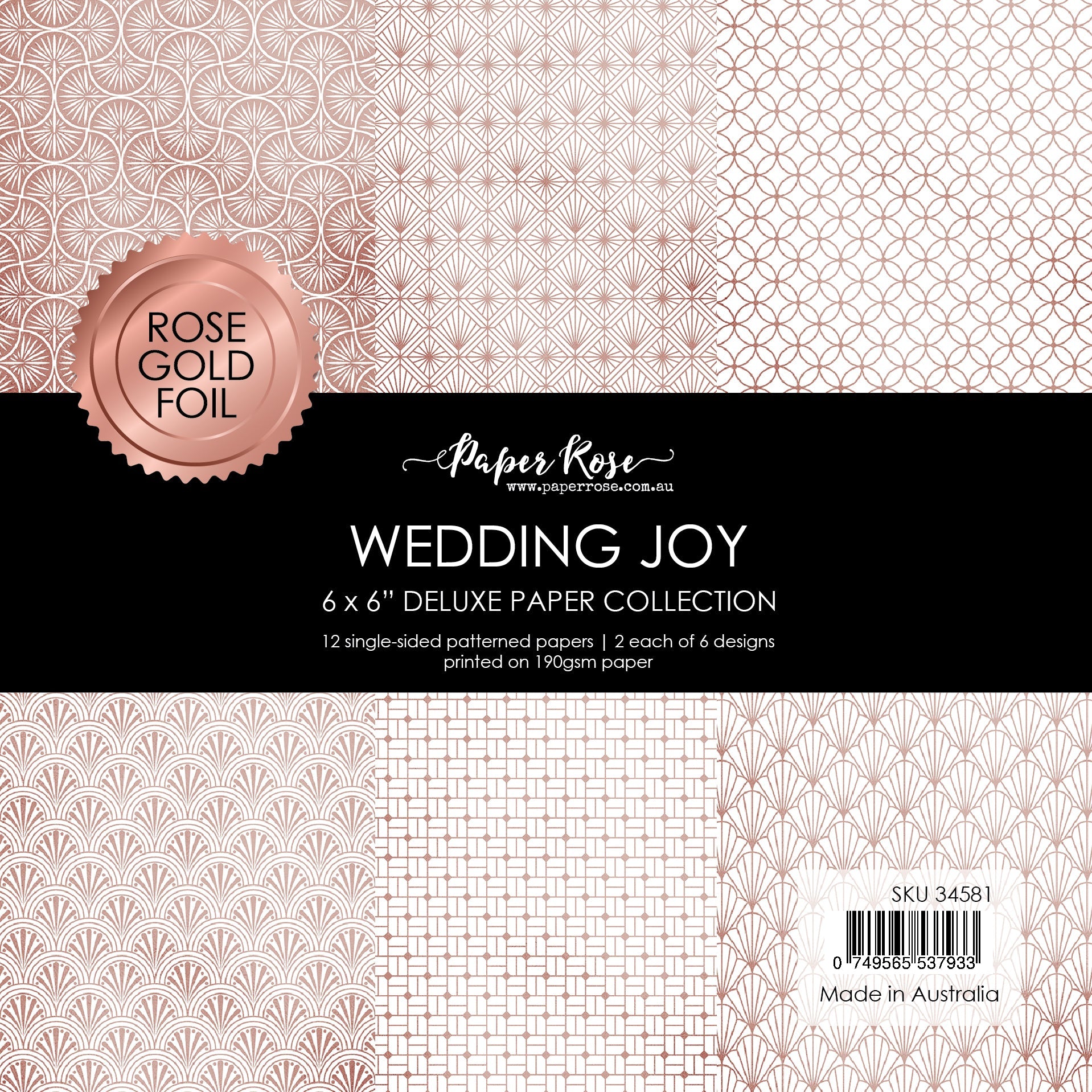Wedding Joy Foil Rose Gold 6x6 Paper Collection 34581