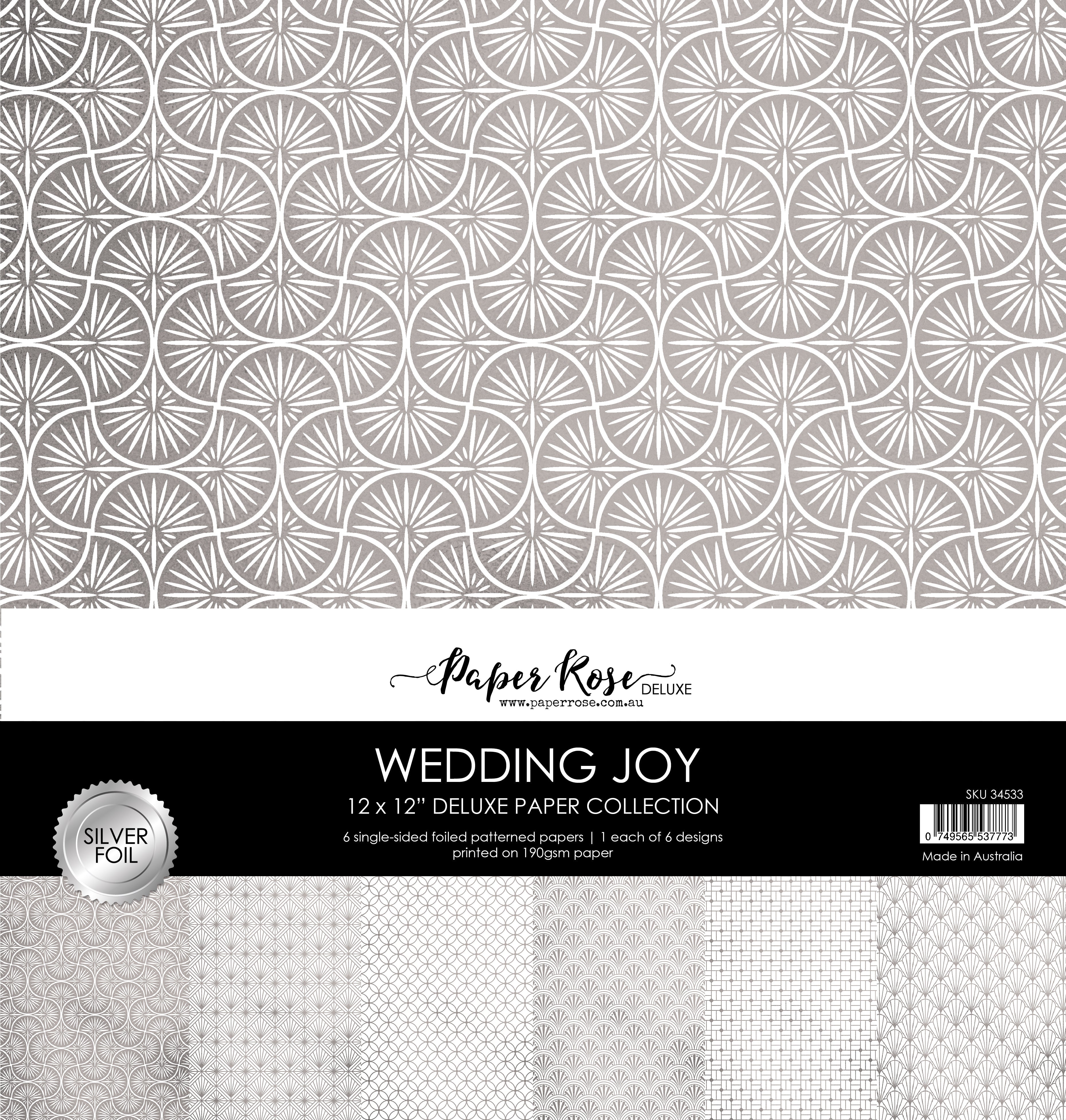 Wedding Joy Foil Silver 12x12 Paper Collection 34533