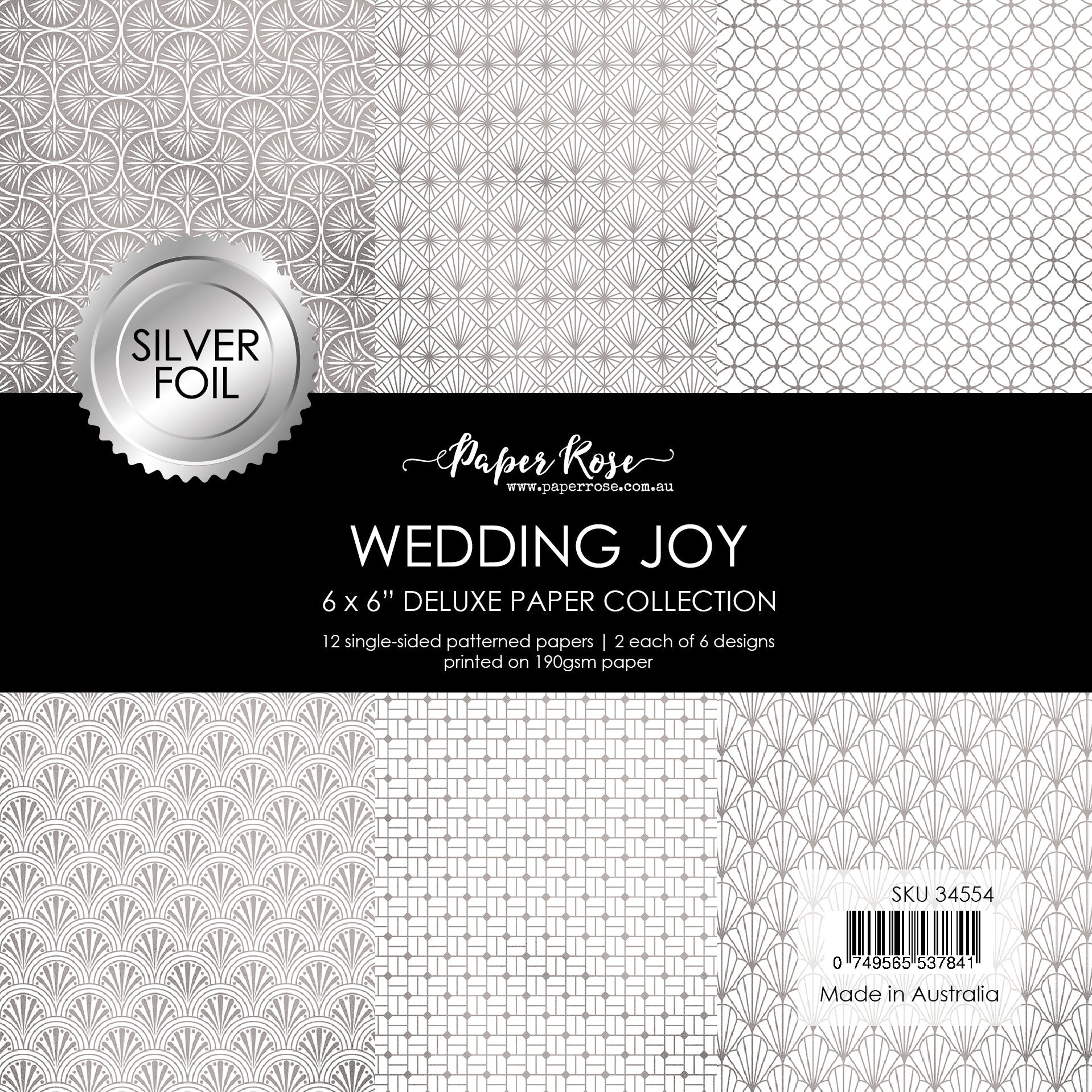 Wedding Joy Foil Silver 6x6 Paper Collection 34554