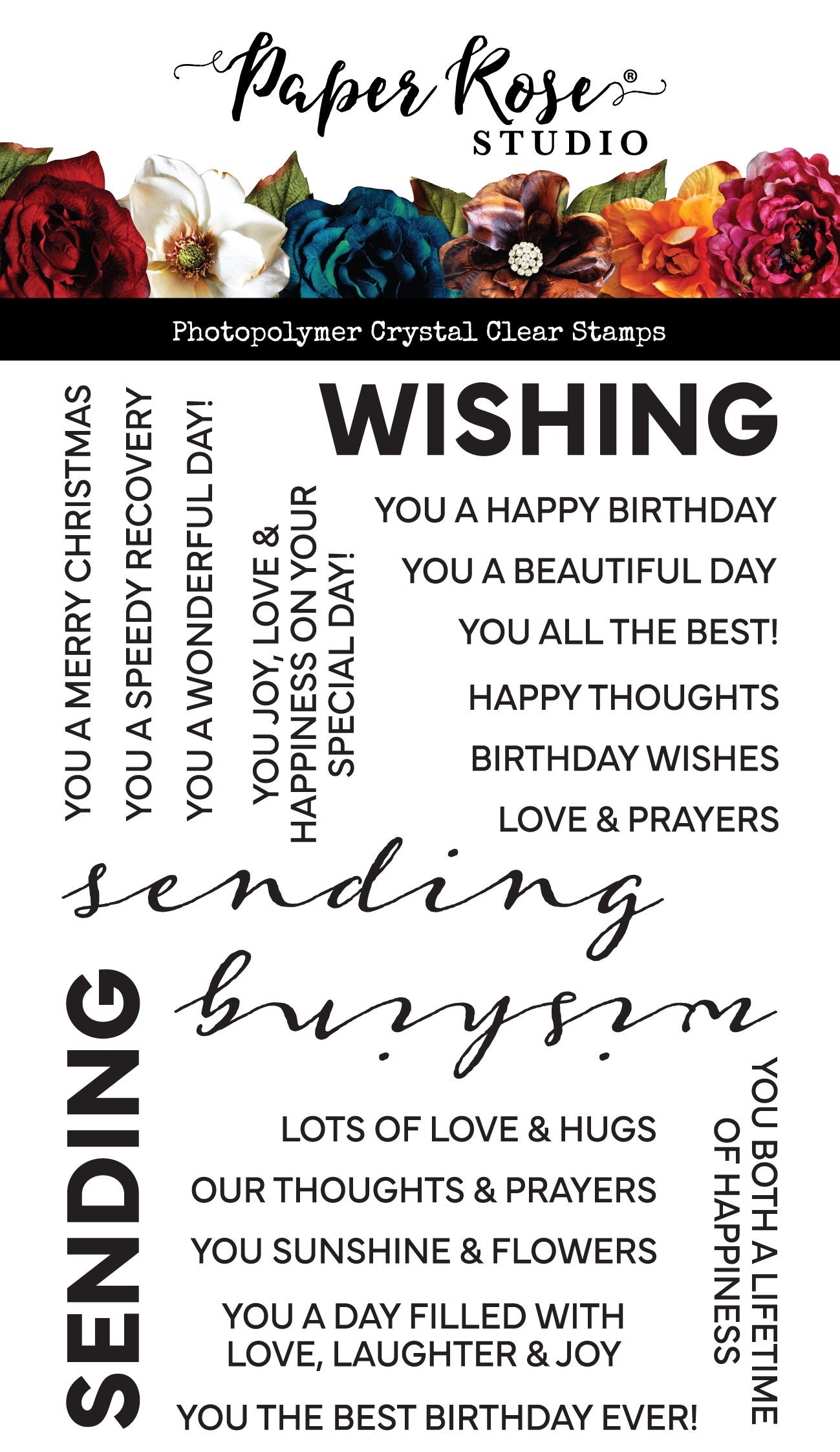 Wishing & Sending Sentiments Clear Stamps 34395