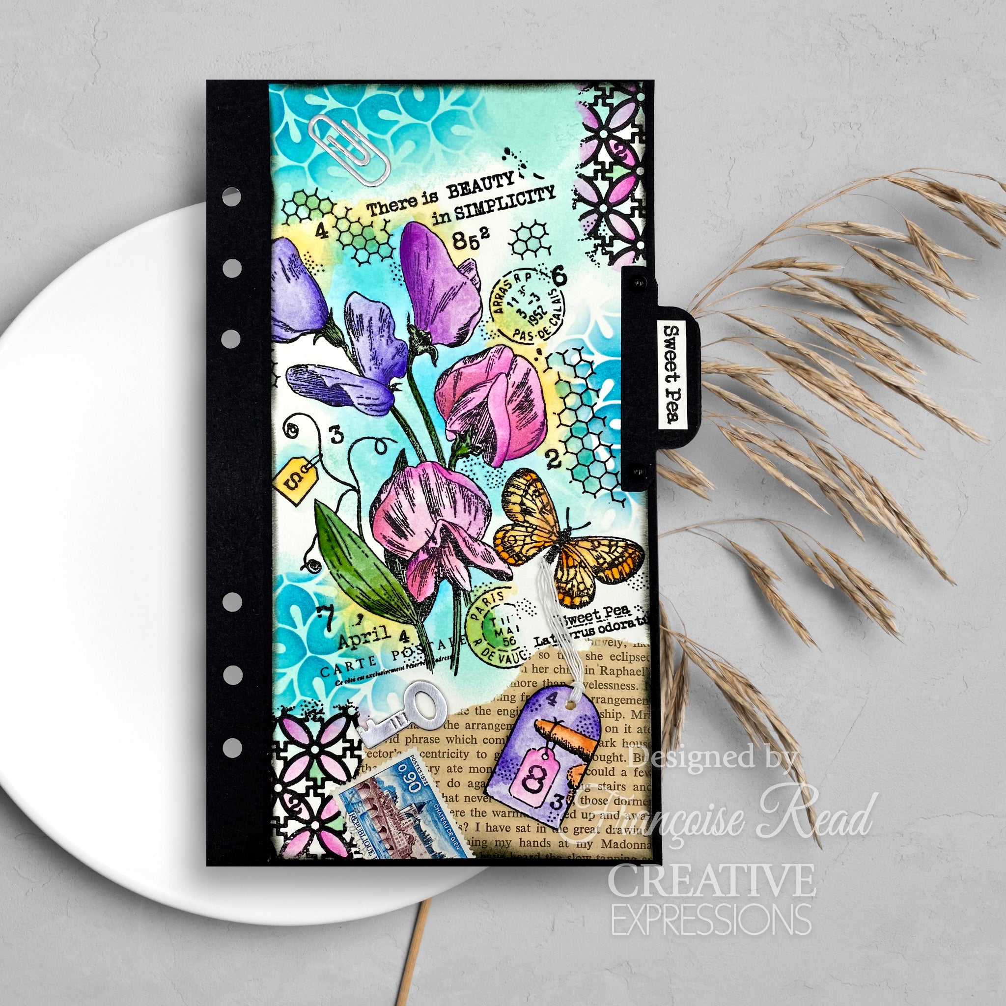 Woodware Clear Singles Sweet Pea 3 in x 4 in Stamp Set