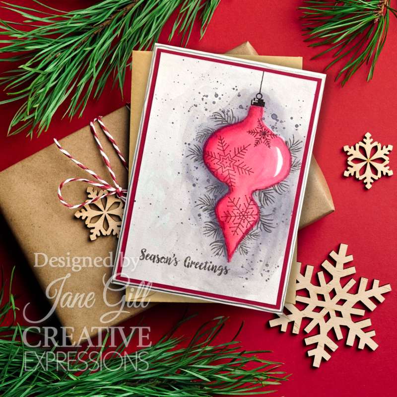 Woodware Clear Singles Paintable Shapes Fancy Drop 4 in x 6 in Stamp Set