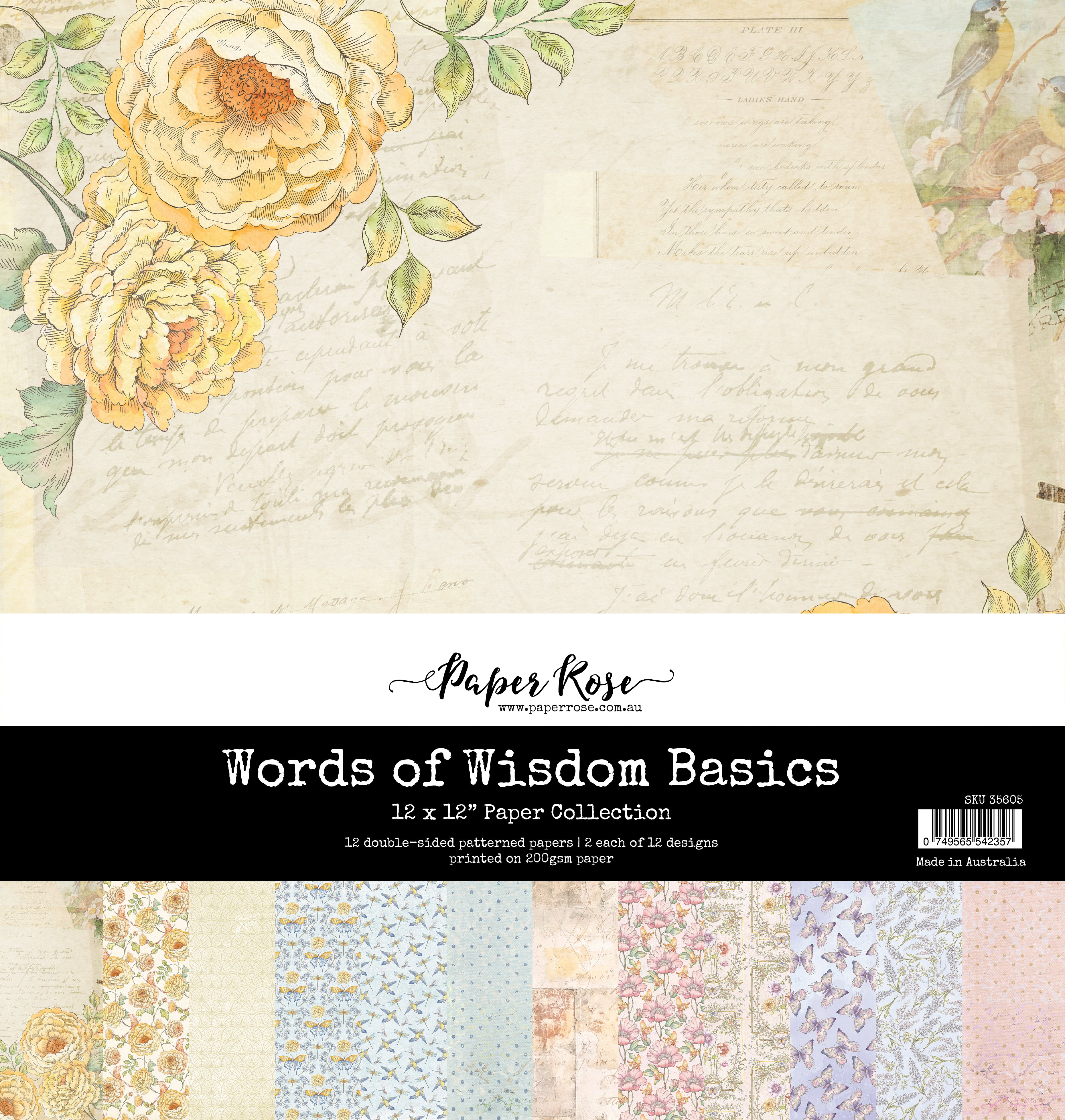 Words of Wisdom Basics 12x12 Paper Collection 35605