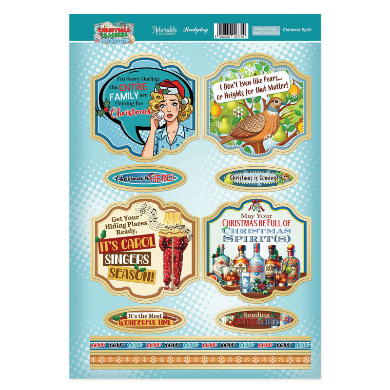 Christmas Crackers Topper Sheet - Christmas Spirit