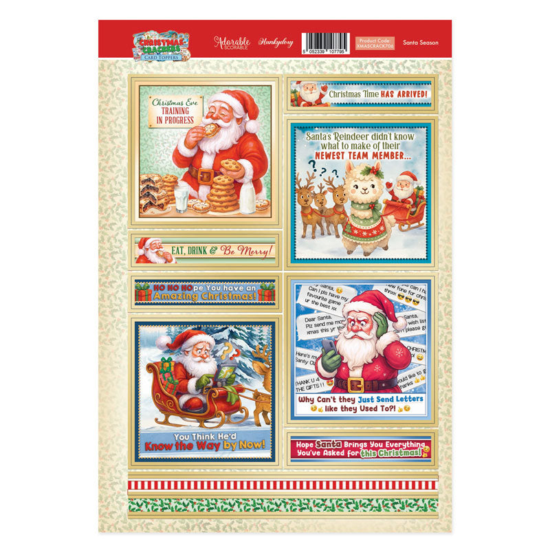 Christmas Crackers Topper Sheet - Santa Season