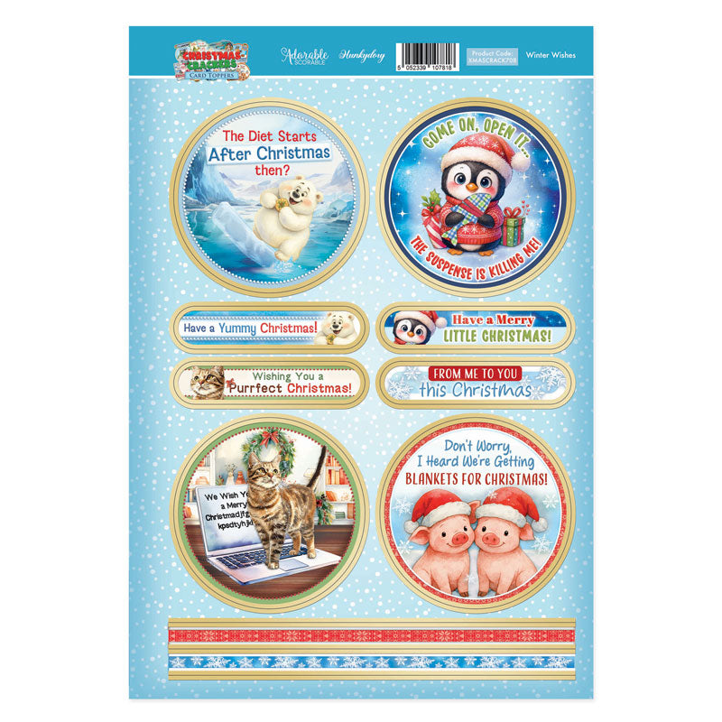 Christmas Crackers Topper Sheet - Winter Wishes