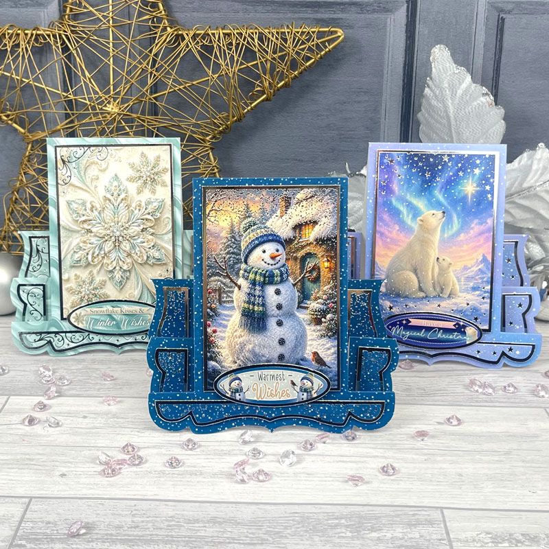 Christmas Centre-Stepper Cards - Stunning Silver