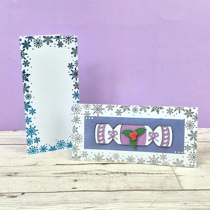 Snowflake Foiled Edge Card Blanks & Envelopes - DL