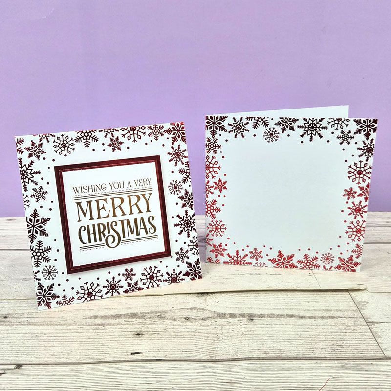 Snowflake Foiled Edge Card Blanks & Envelopes - 5" x 5"