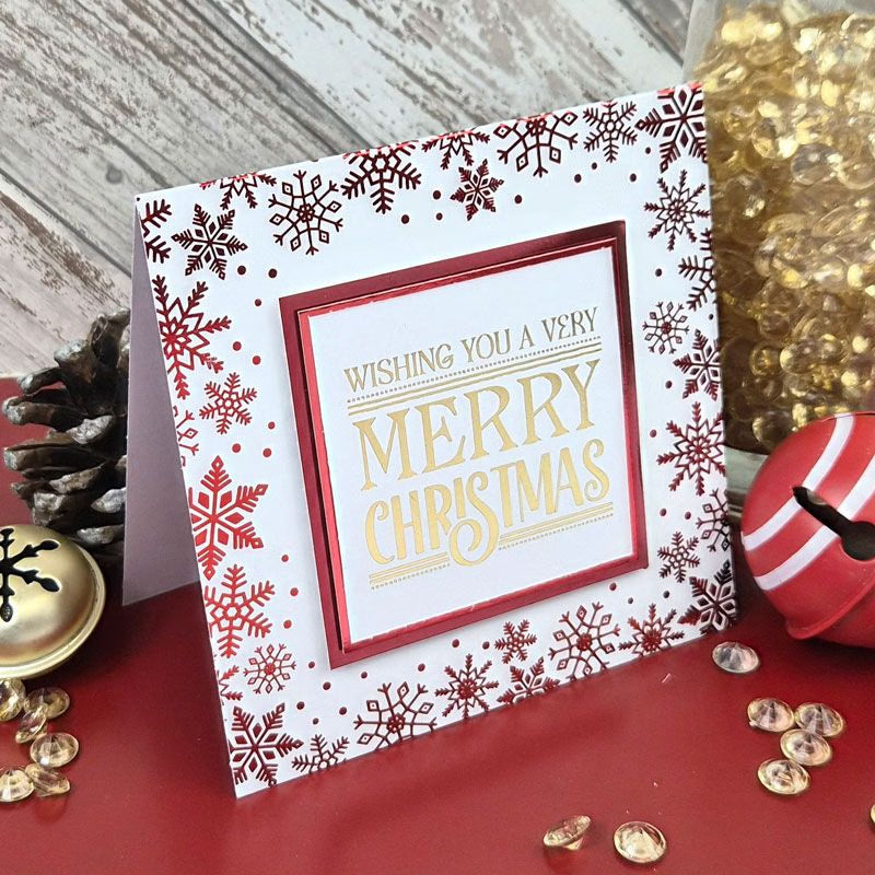 Snowflake Foiled Edge Card Blanks & Envelopes - 5" x 5"