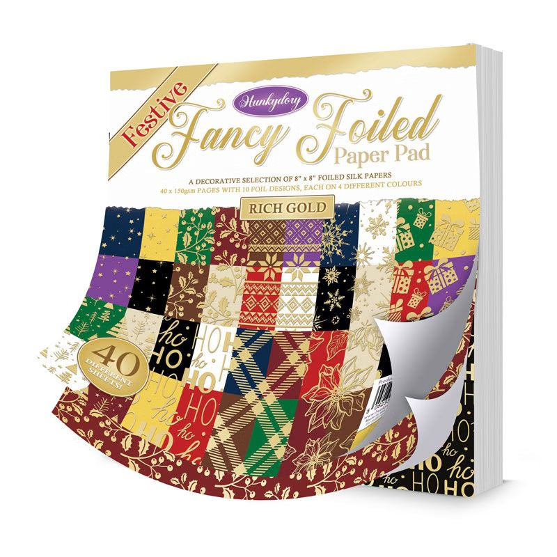 Festive Fancy Foiled Paper Pads - Rich Gold