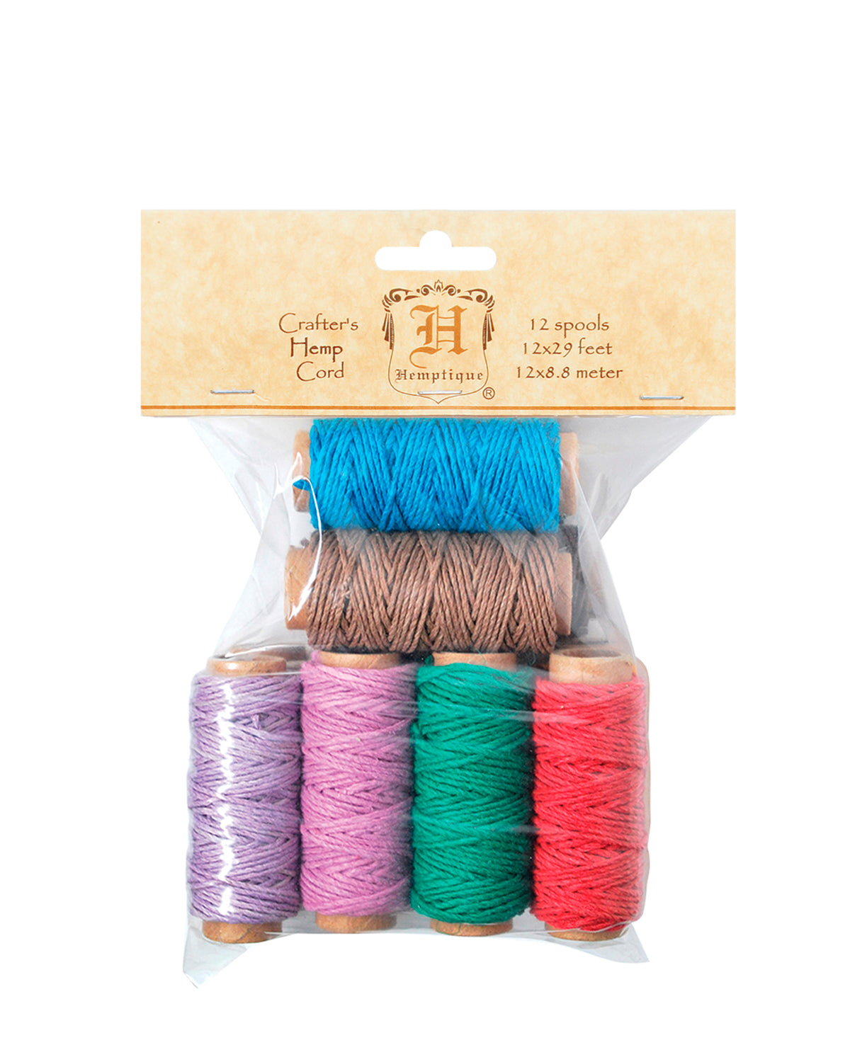 Hemptique #20 Hemp Cord 12 Mini Spool Set - Multiple Colors