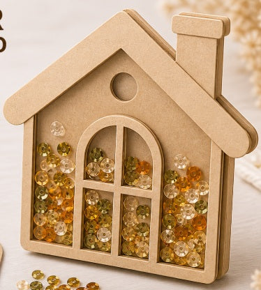 CrafTreat 3D Shaker Chipboards - House