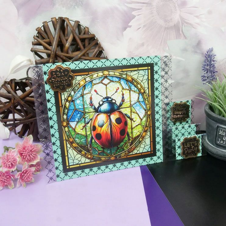 Stained Glass Wonderful Wildlife Luxury Foiled Acetate