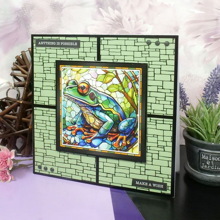 Stained Glass Wonderful Wildlife Luxury Foiled Edge-to-Edge Cardstock