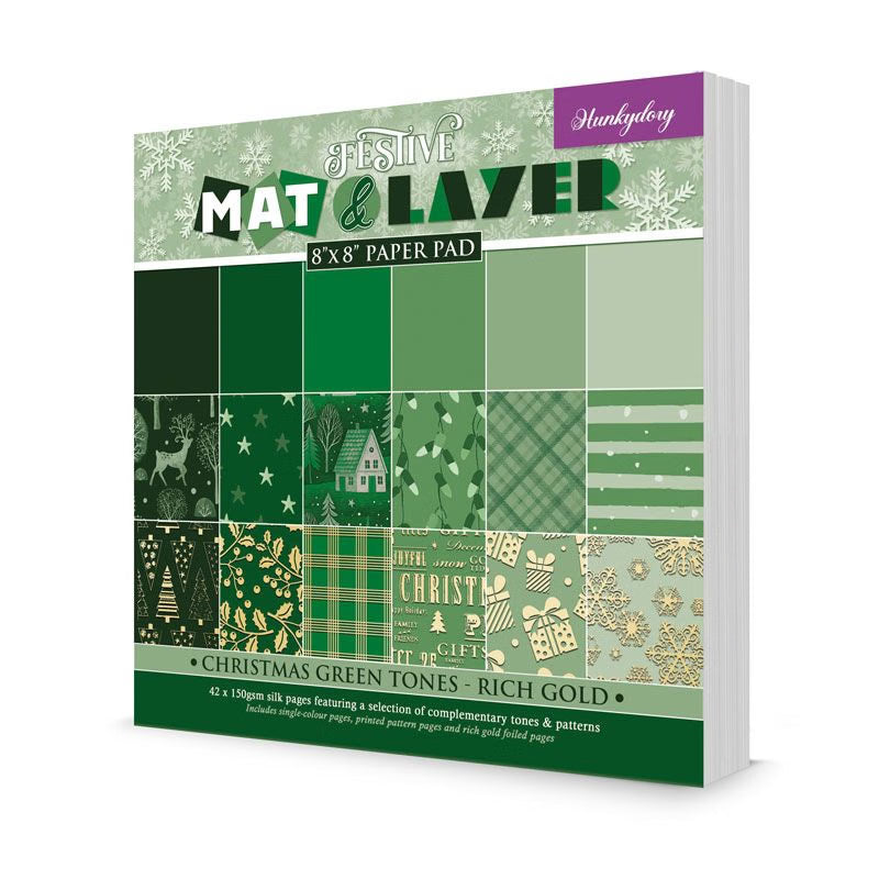 Festive Mat & Layer Pads - Christmas Green Tones - Rich Gold