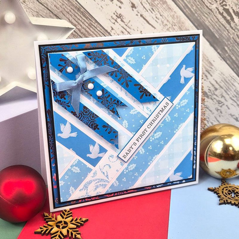 Festive Mat & Layer Pads - Frosted Blue Tones - Stunning Silver
