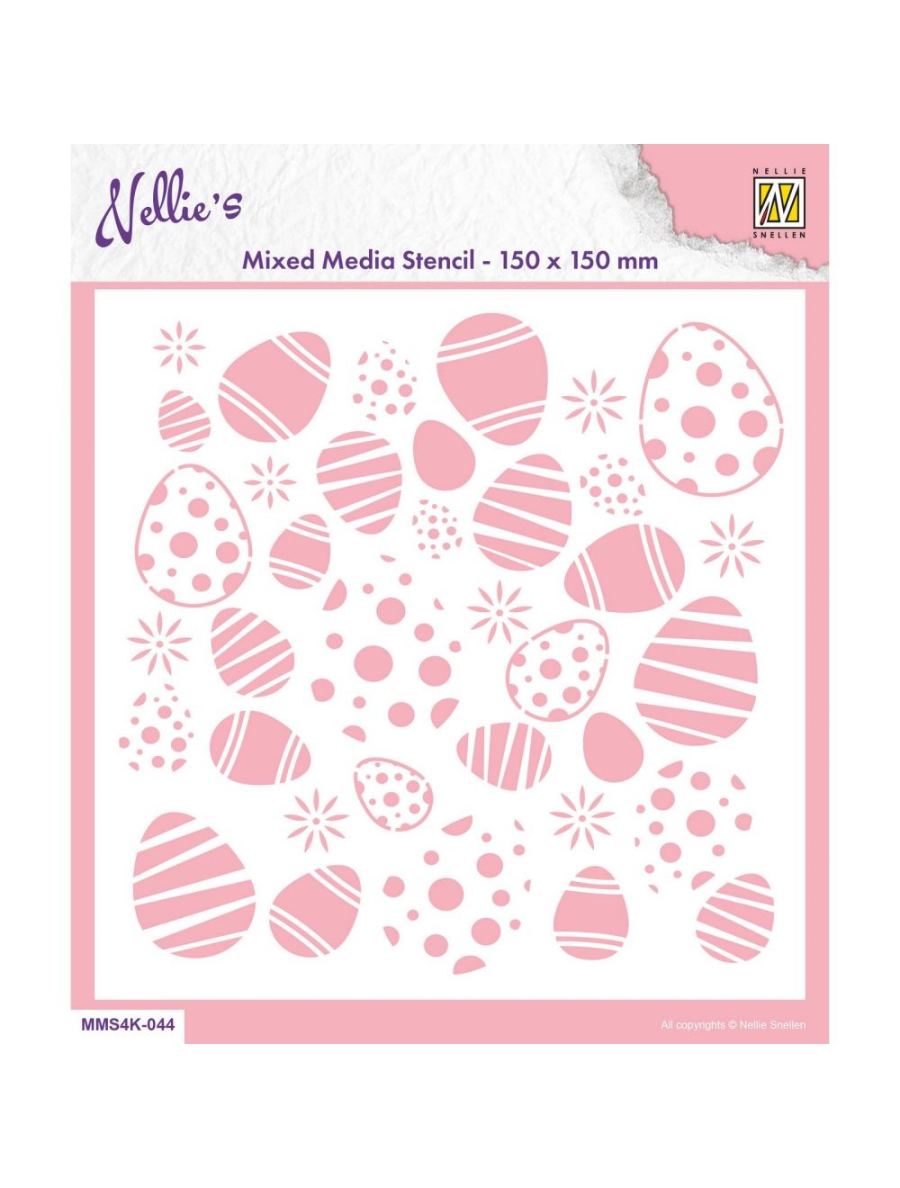 Nellie Snellen • Stencil 15x15cm Easter Eggs Background