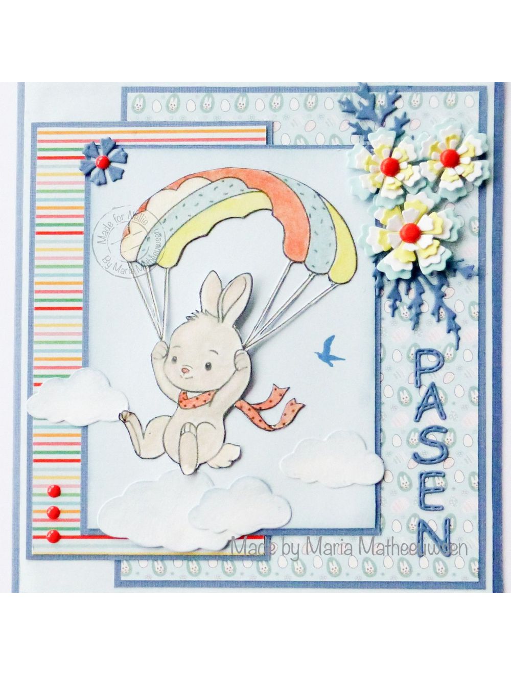 Nellie's Cuties Clear Stamp Parachuting Bunny