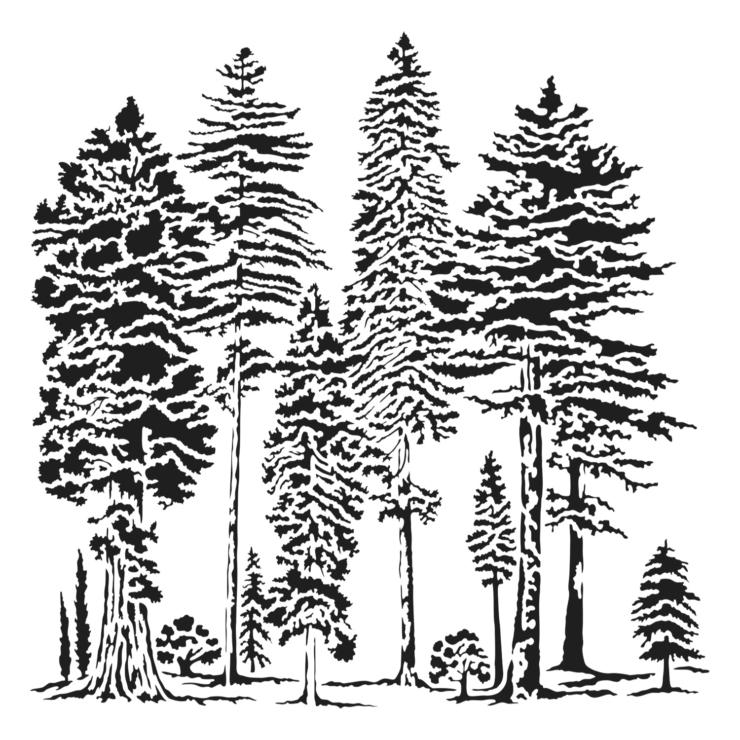 The Crafters Workshop 6x6 Stencil Majestic Forest