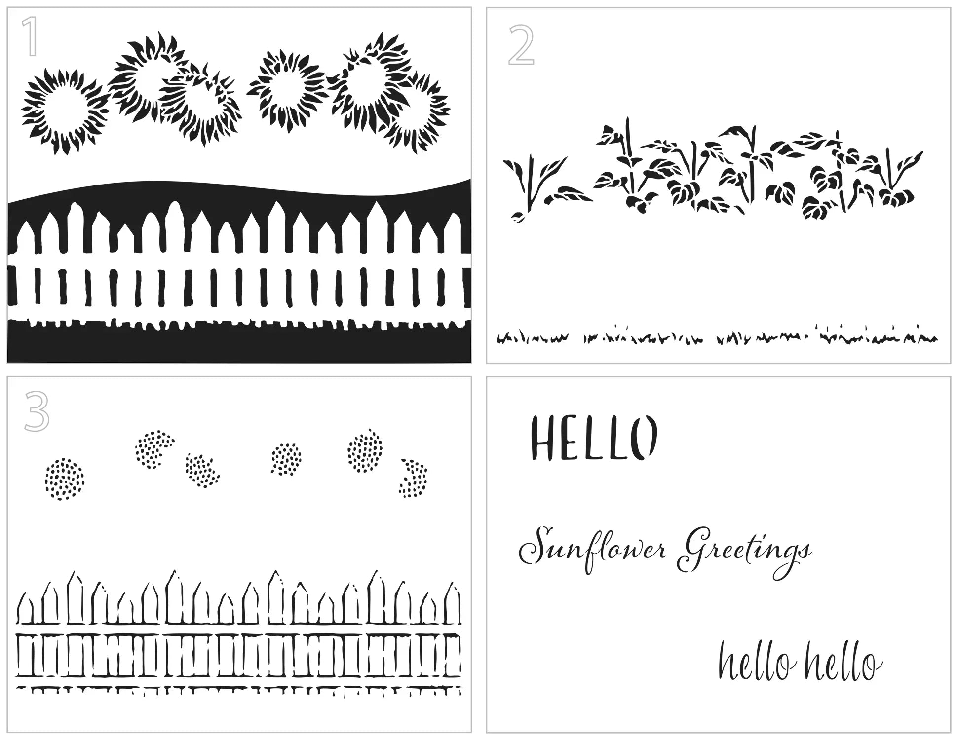 The Crafters Workshop A2 Layered Fenced Sunflowers