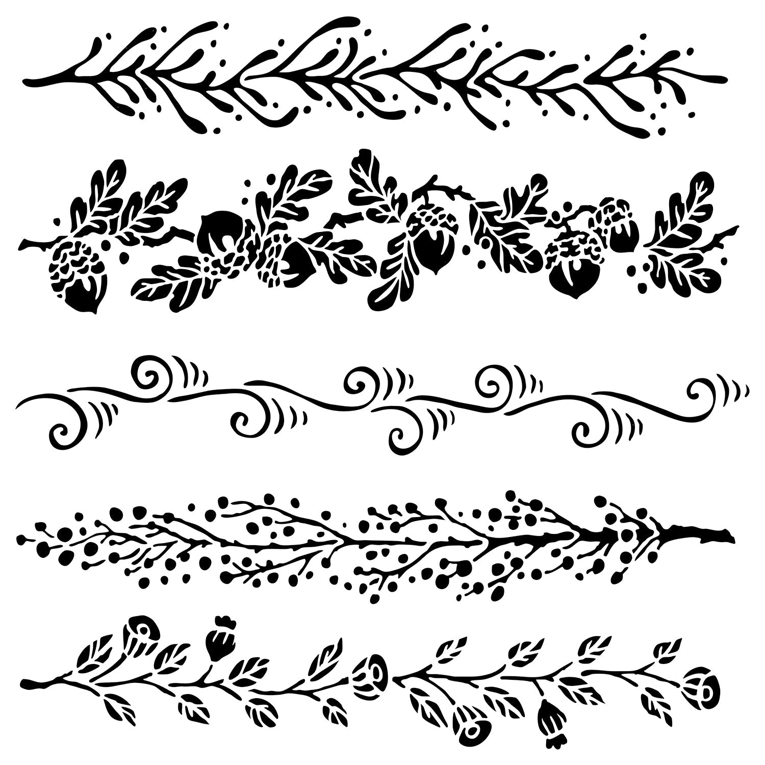 The Crafters Workshop 6x6 Stencil Fanciful Borders