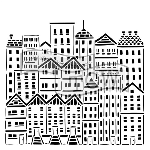 The Crafters Workshop 6x6 Stencil City Buildings