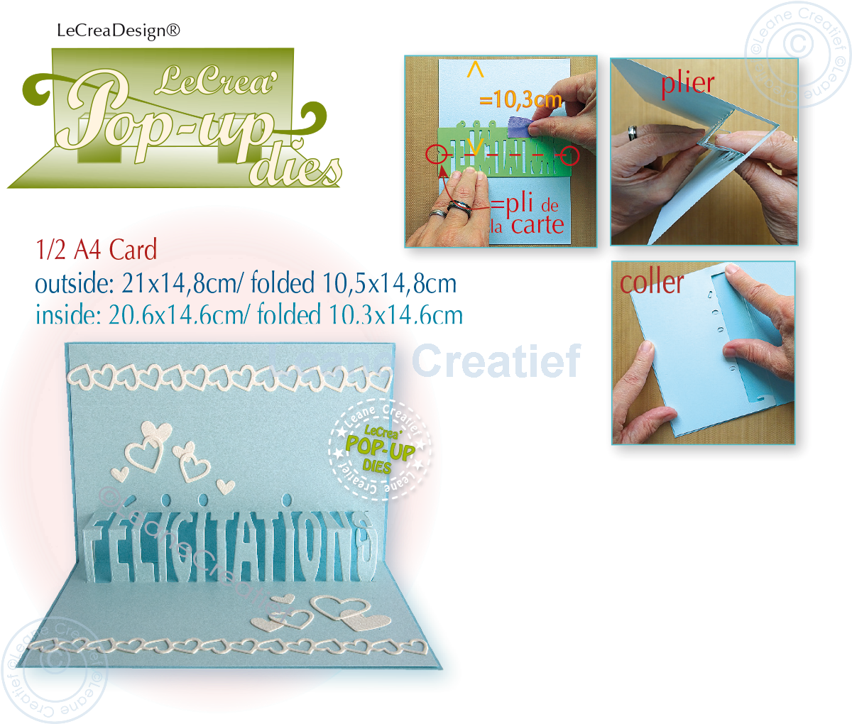 Lea’bilitie Pop-Up Souhaits Félicitation (Fr.) Cutting Die