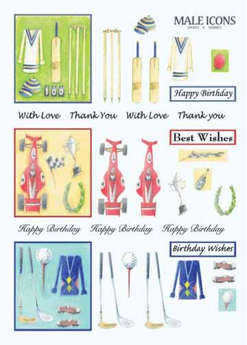 Craft UK Male Icon Window Decoupage Race Car