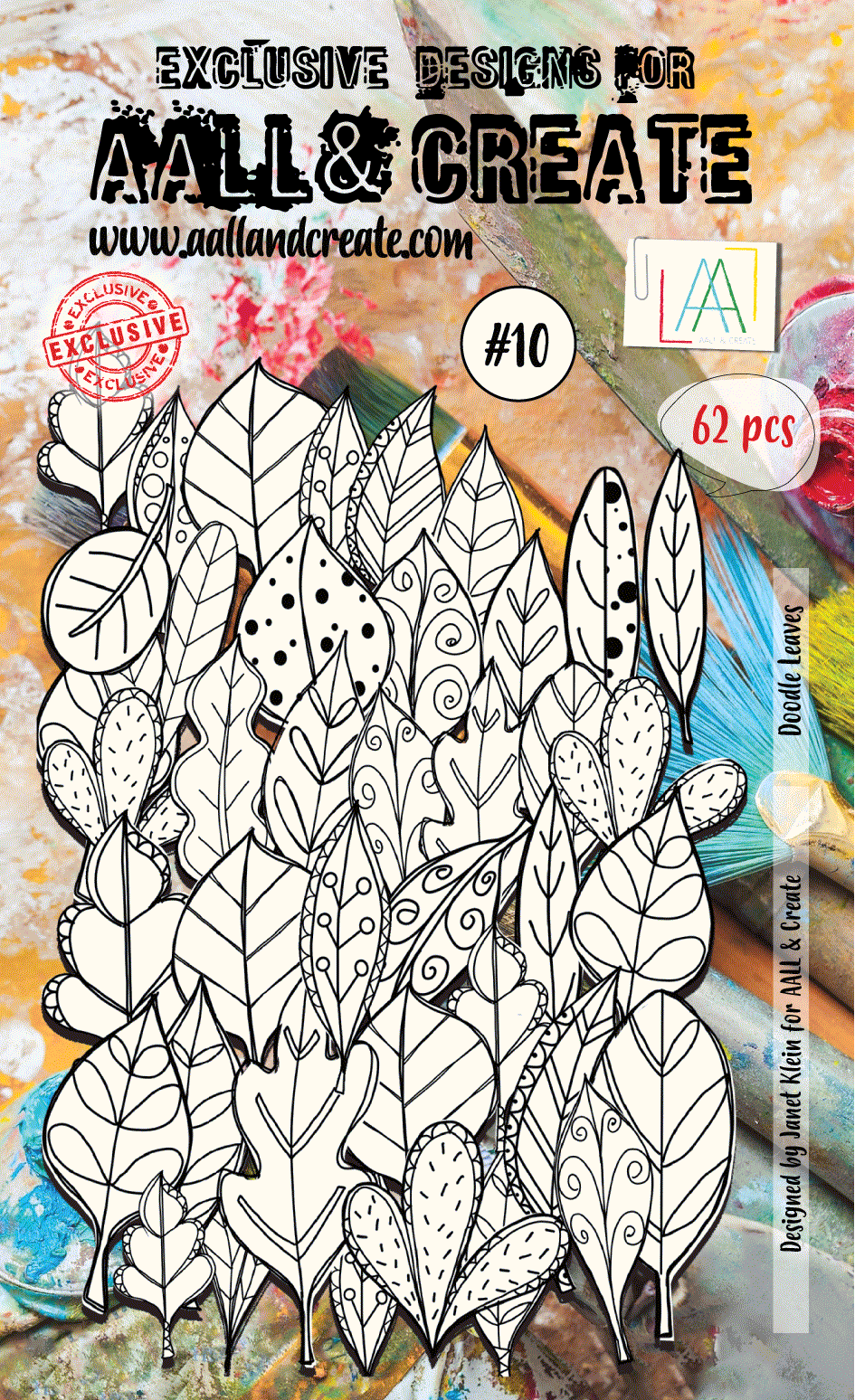 AALL and Create Ephemera - 010 - Doodle Leaves - White