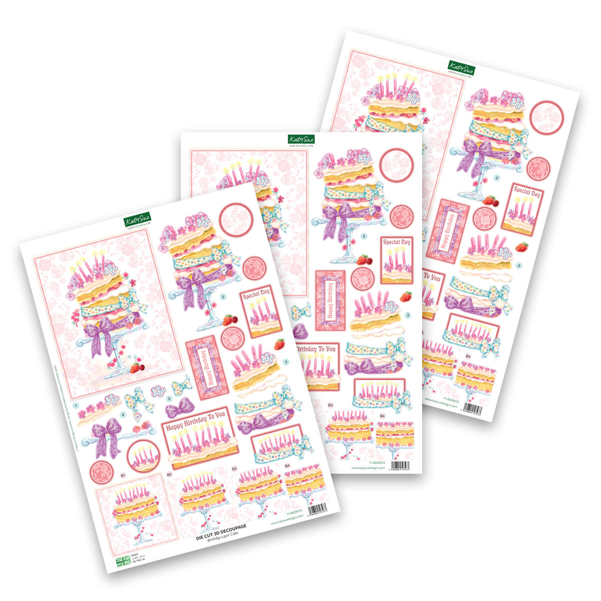 Die Cut Decoupage – Birthday Layer Cake (Pack Of 3)