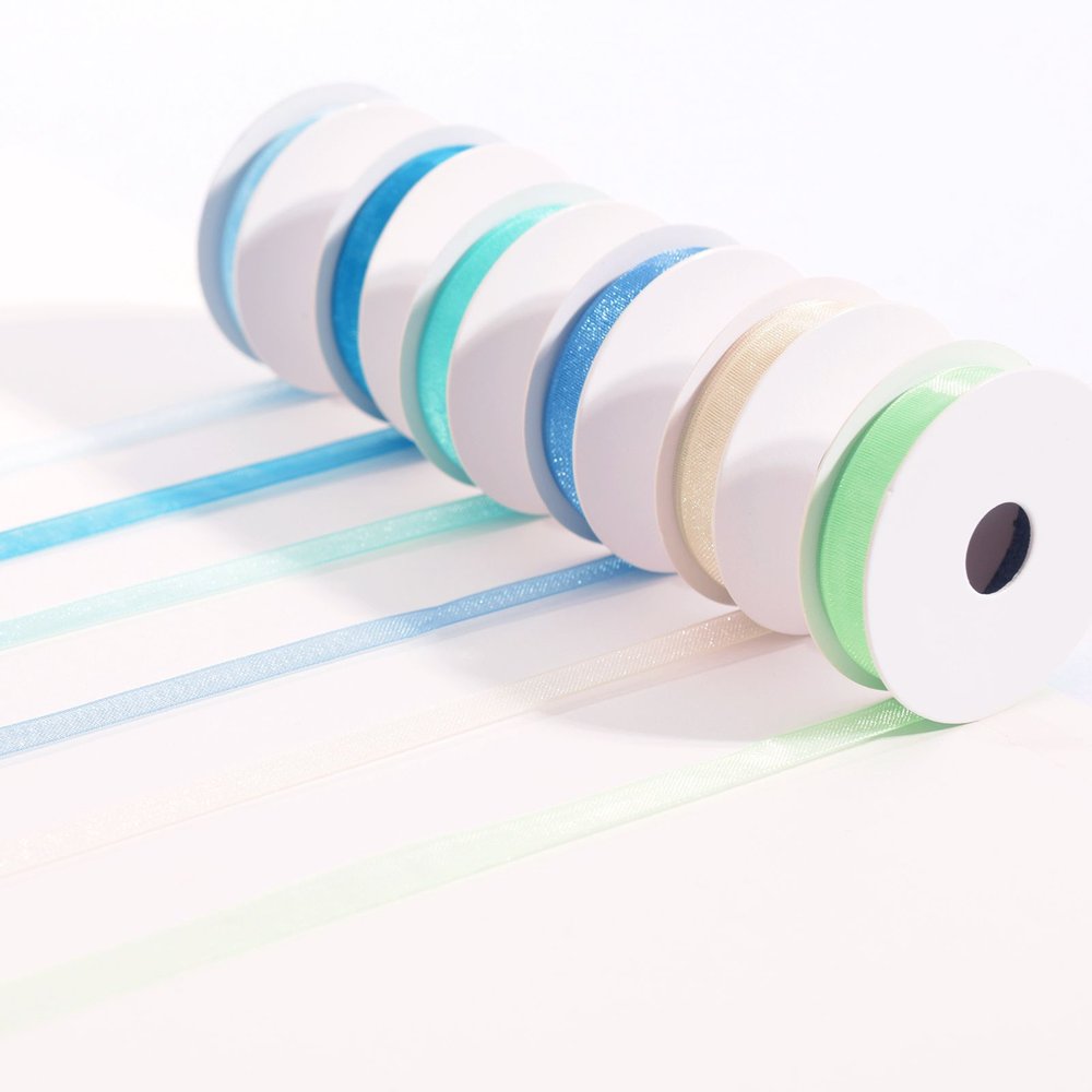 Vaessen Creative Organza Ribbon 6 Colours 6mmx2m Baby Blue