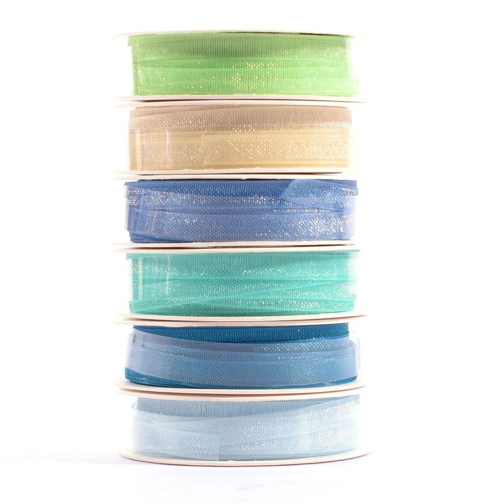 Vaessen Creative Organza Ribbon 6 Colours 3mmx2m Baby Blue