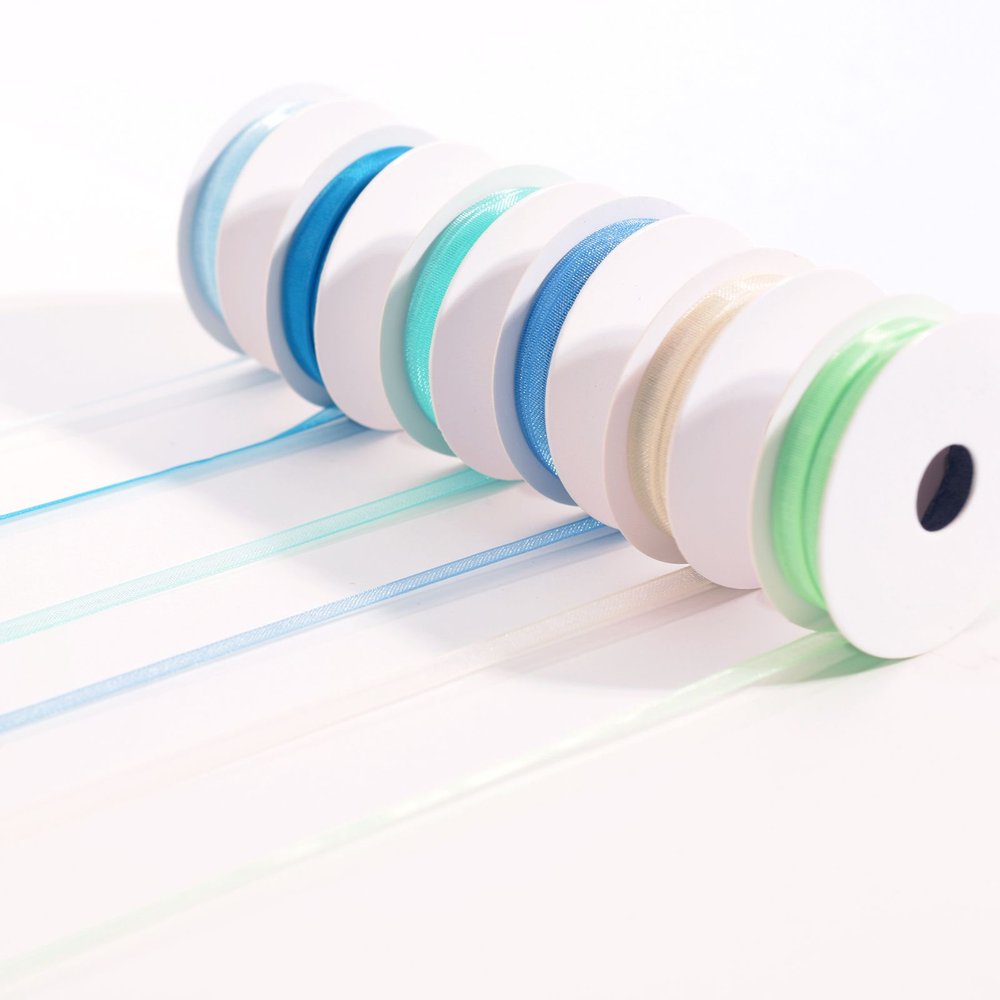 Vaessen Creative Organza Ribbon 6 Colours 3mmx2m Baby Blue