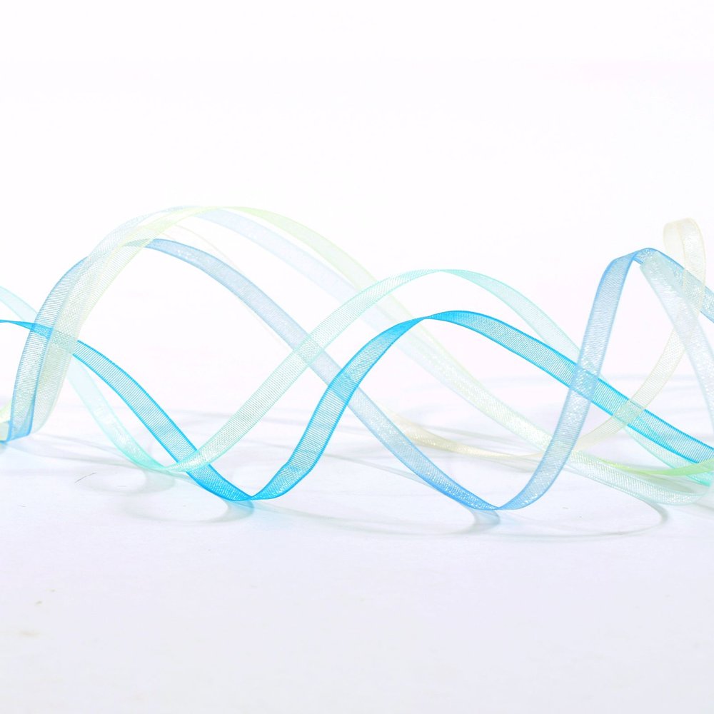 Vaessen Creative Organza Ribbon 6 Colours 3mmx2m Baby Blue