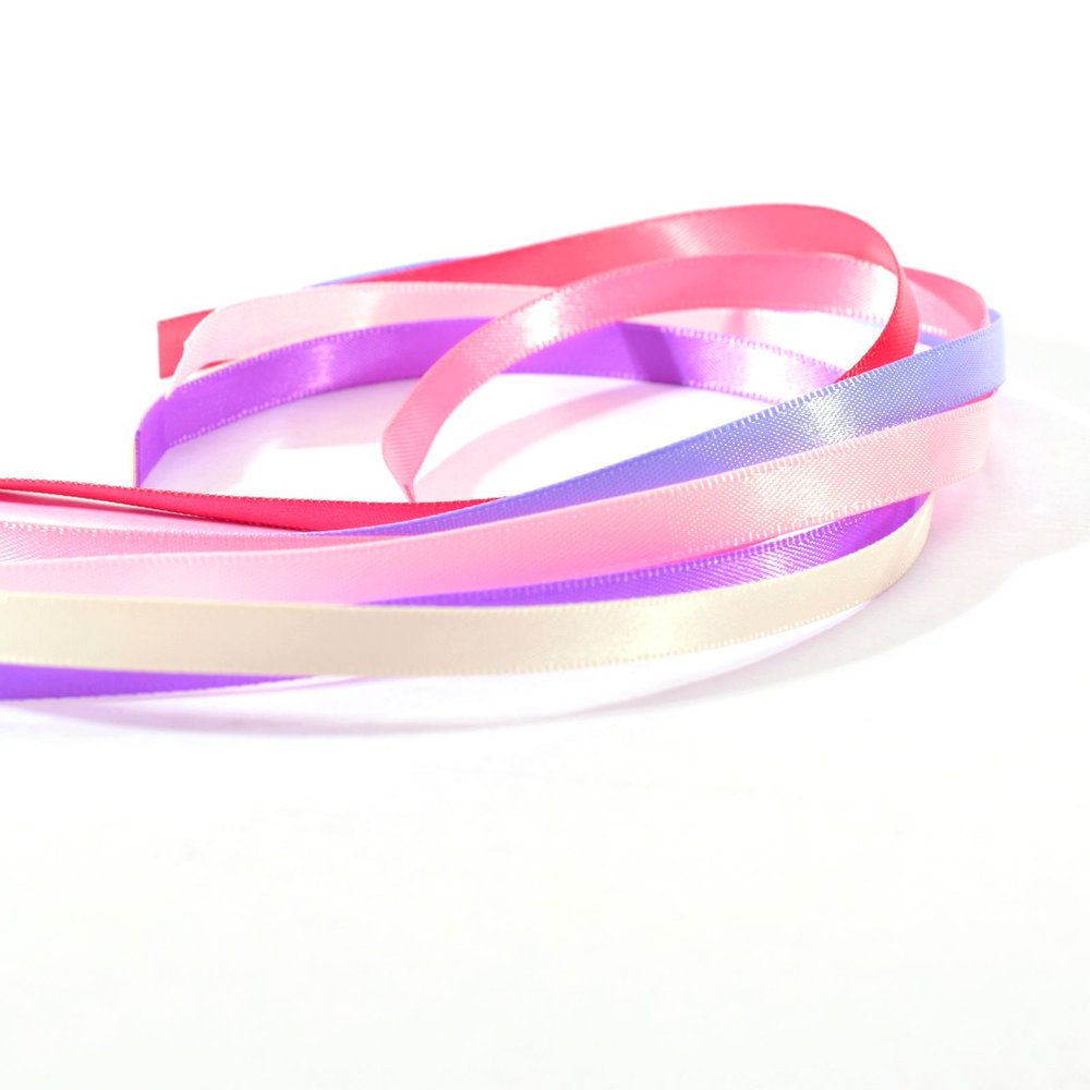 Vaessen Creative Satin Ribbon 6 Colours 6mmx2m Baby Pink