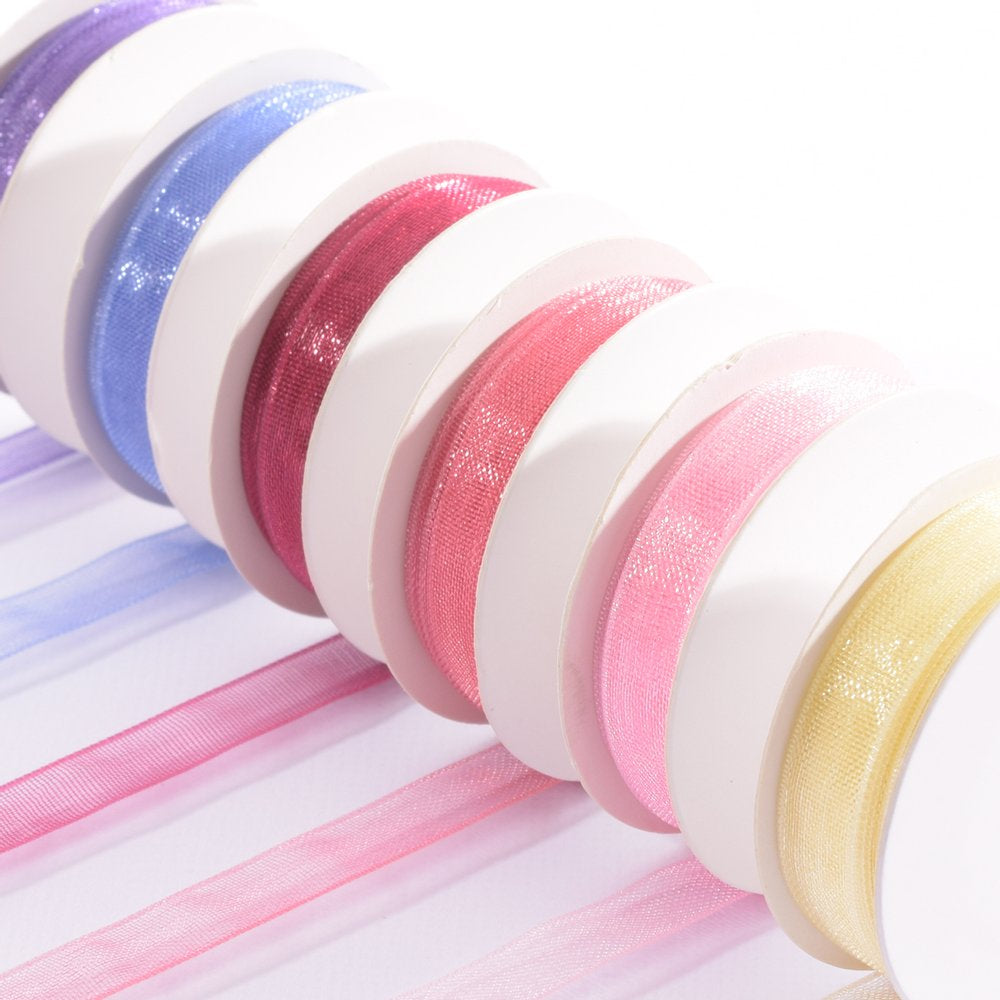 Vaessen Creative Organza Ribbon 6 Colors 6mmx2m Baby Rose