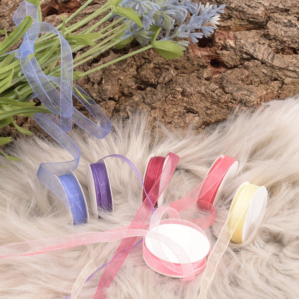 Vaessen Creative Organza Ribbon 6 Colors 6mmx2m Baby Rose