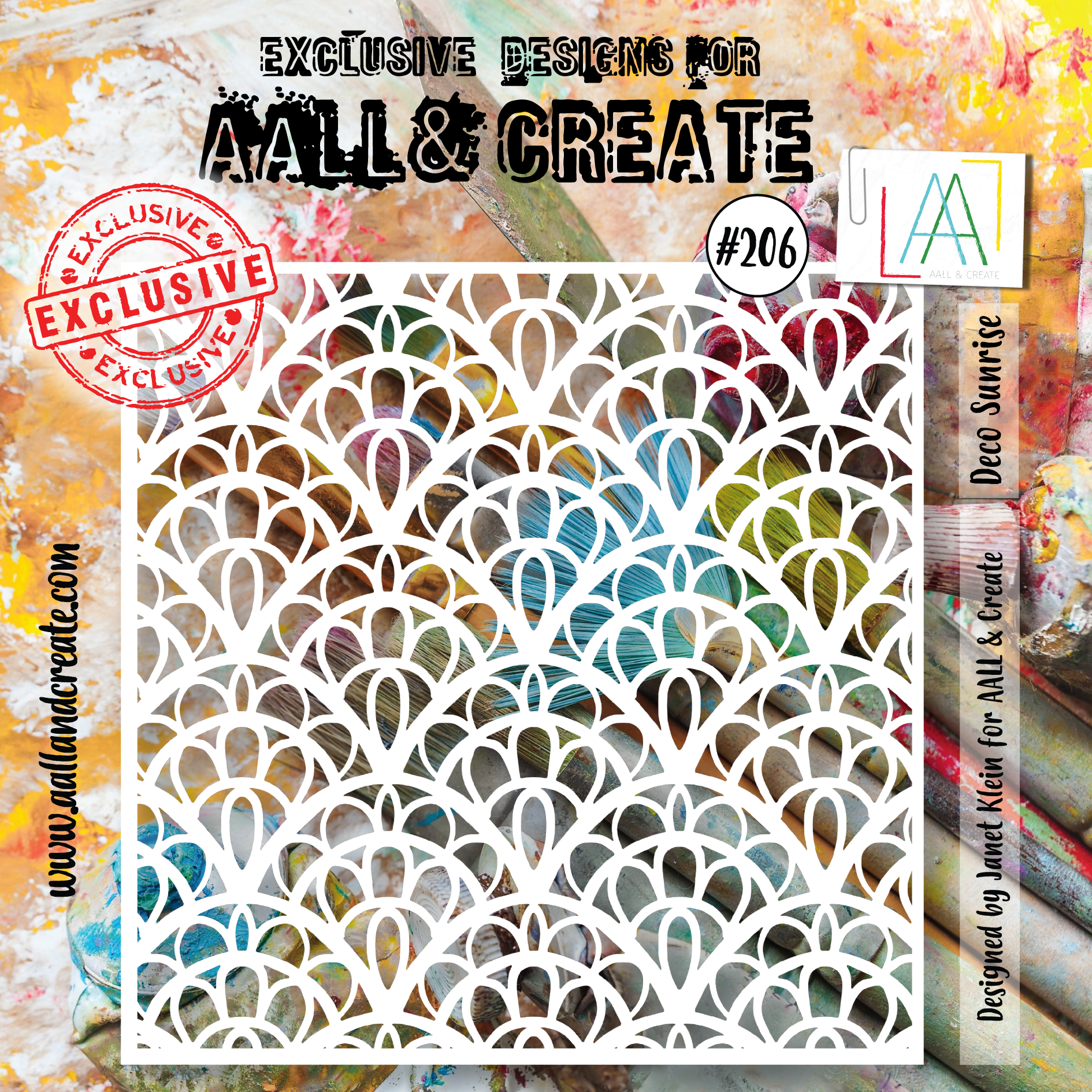 AALL and Create 6"x6" Stencil - 206 - Deco Sunrise