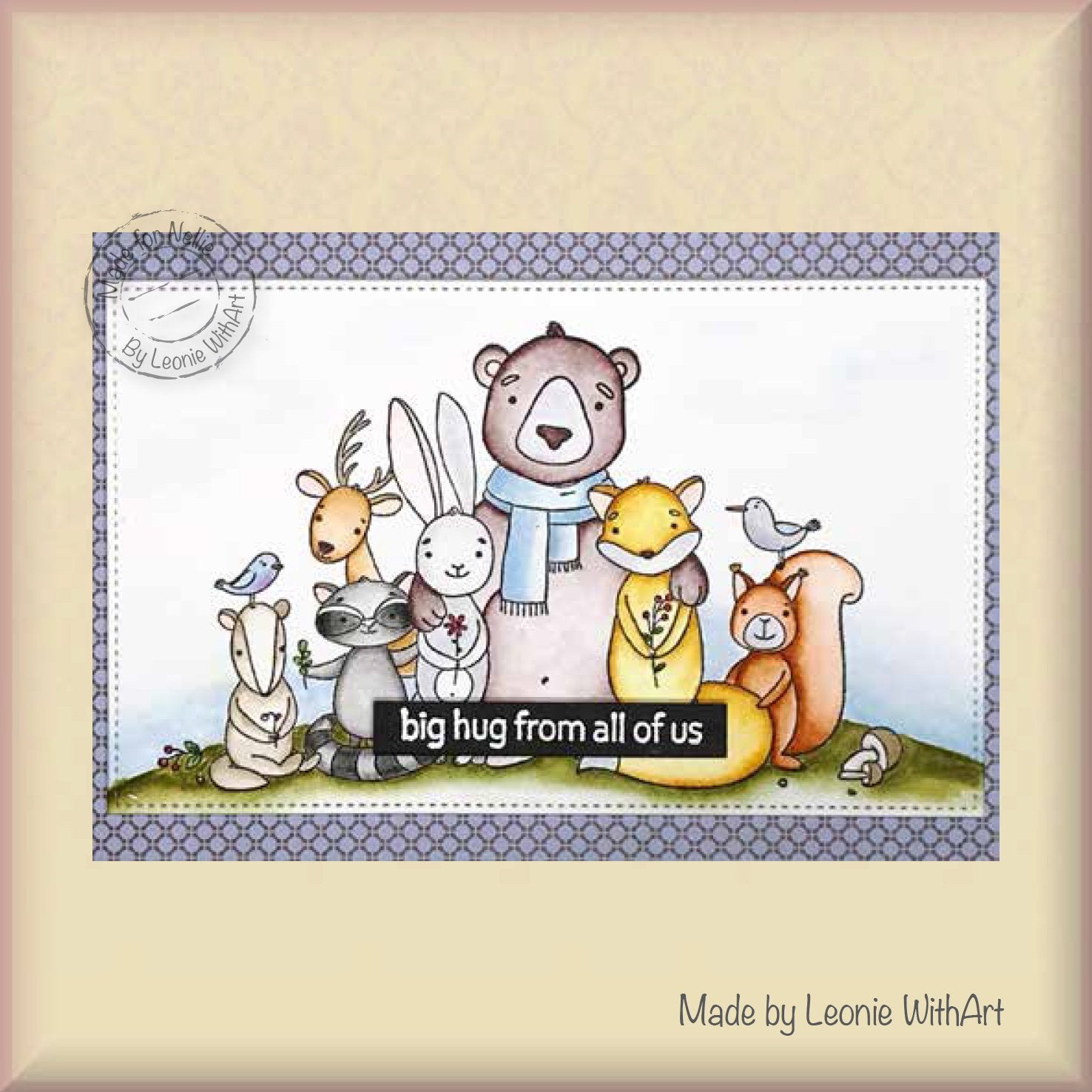 Nellie's Choice Clear Stamp Forest Friends-Big Hug From All Of Us