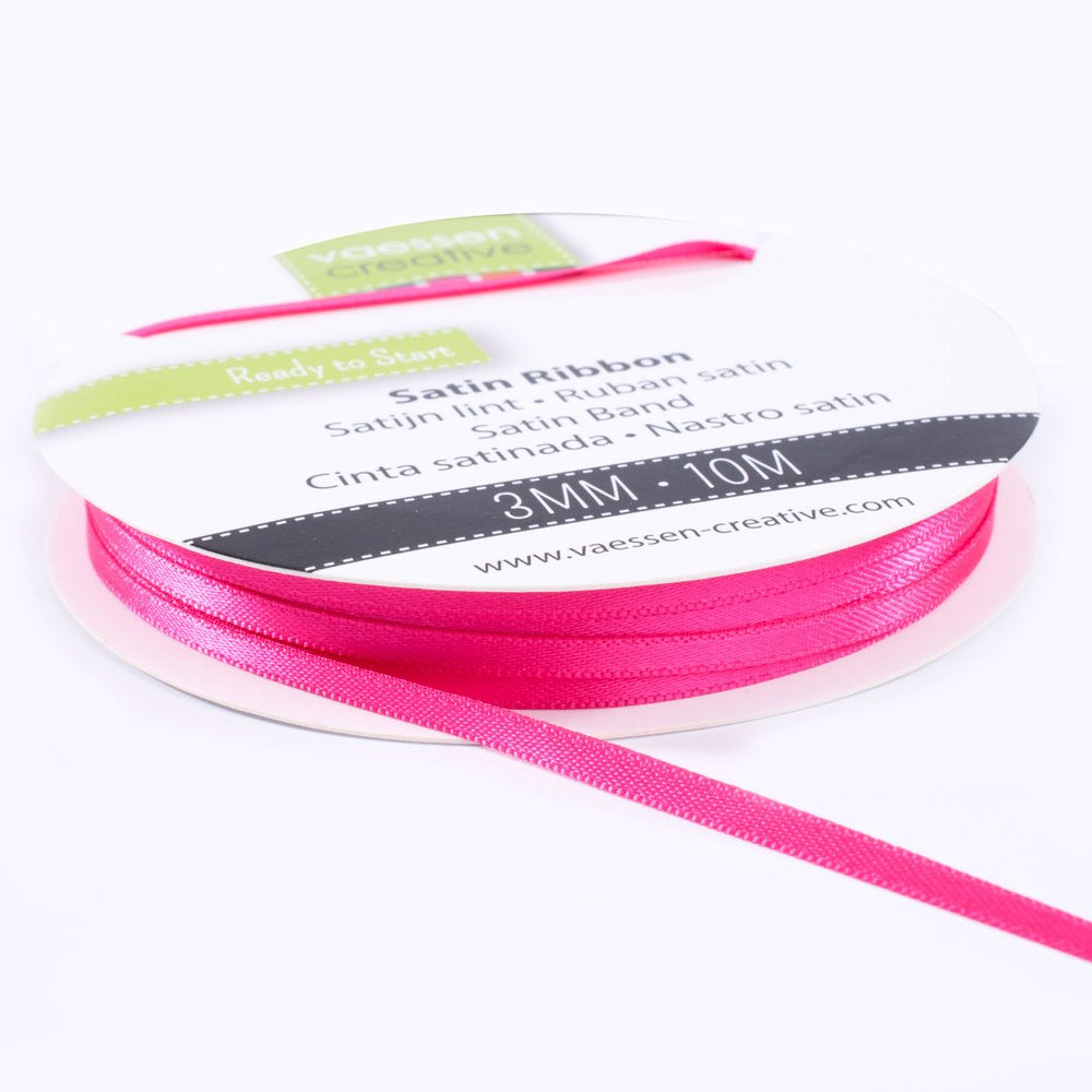 Vaessen Creative Satin Ribbon 3mmx10m Pink