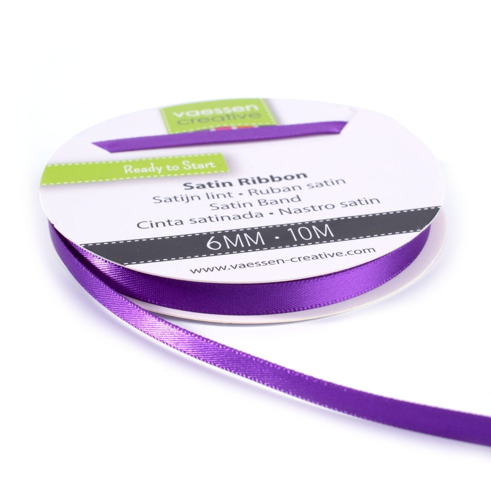 Vaessen Creative Satin Ribbon 6mmx10m Purple